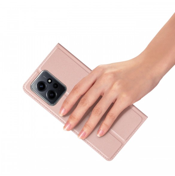 Dux Ducis Skin Pro Fodral för Xiaomi Redmi Note 12 Flip Card Plånboksställ Rosa