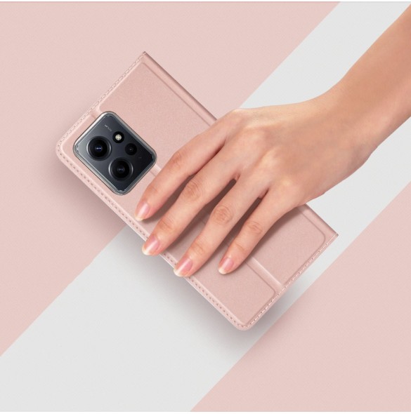 Dux Ducis Skin Pro Fodral för Xiaomi Redmi Note 12 Flip Card Plånboksställ Rosa