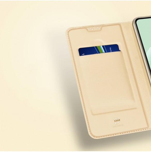 Dux Ducis Skin Pro-fodral till Xiaomi Redmi Note 12 Pro+ Flip Card-plånboksställ guld