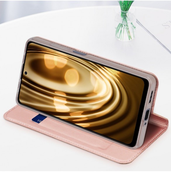 Dux Ducis Skin Pro-fodral till Xiaomi Redmi Note 12 Pro+ Flip Card-plånboksställ guld