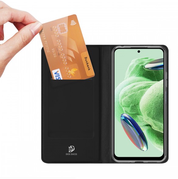 Dux Ducis Skin Pro-fodral till Xiaomi Redmi Note 12 Pro+ flip-fodral plånboksställ svart