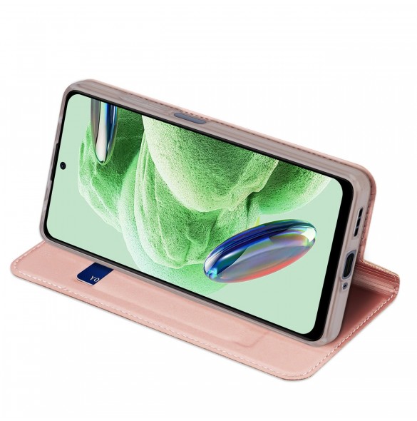 Dux Ducis Skin Pro Fodral För Xiaomi Redmi Note 12 Pro+ Flip Cover Card Plånboksställ Rosa