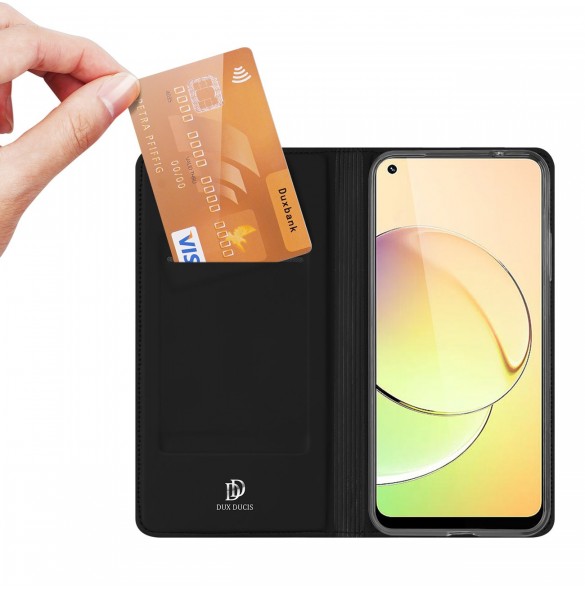 Dux Ducis Skin Pro Fodral Realme 10 Flip Card Plånboksställ Svart
