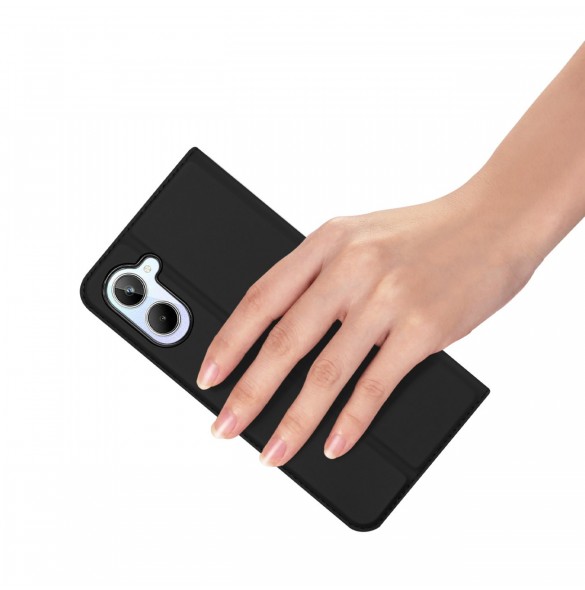 Dux Ducis Skin Pro Fodral Realme 10 Flip Card Plånboksställ Svart