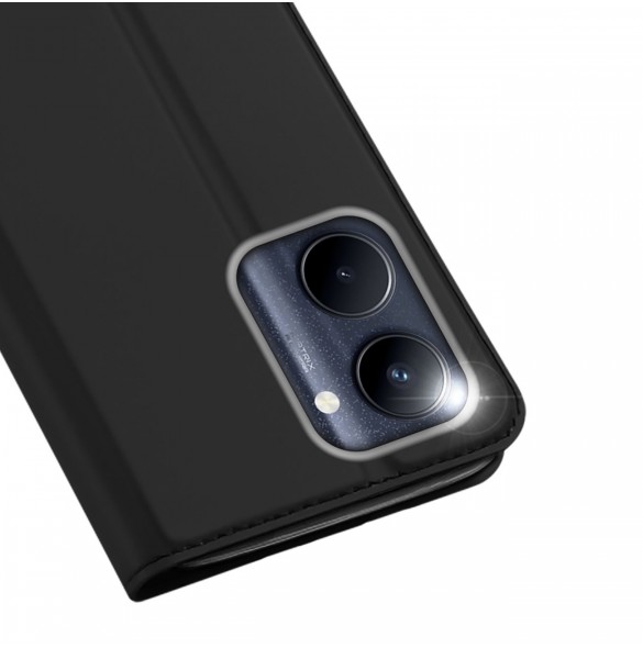 Dux Ducis Skin Pro Fodral Realme C33 Flip Card Plånboksställ Svart