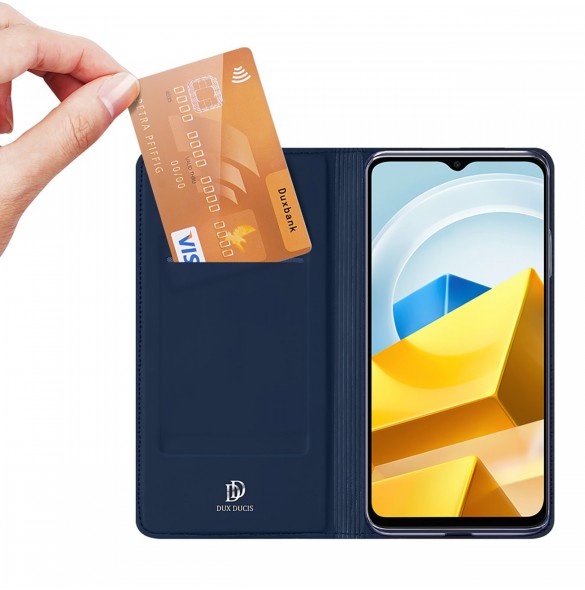Dux Ducis Skin Pro Fodral Xiaomi Poco M5 plånbokshölsterskydd Blå