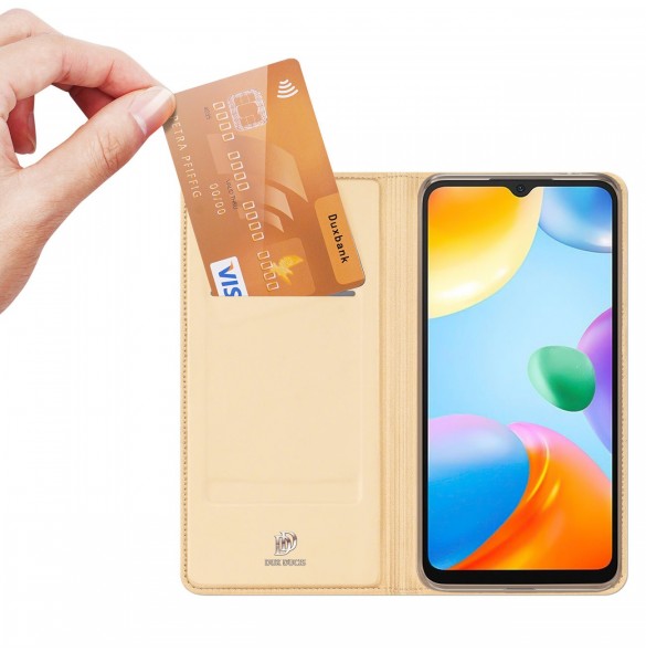 Dux Ducis Skin Pro Flip Fodral Xiaomi Redmi 10C guld