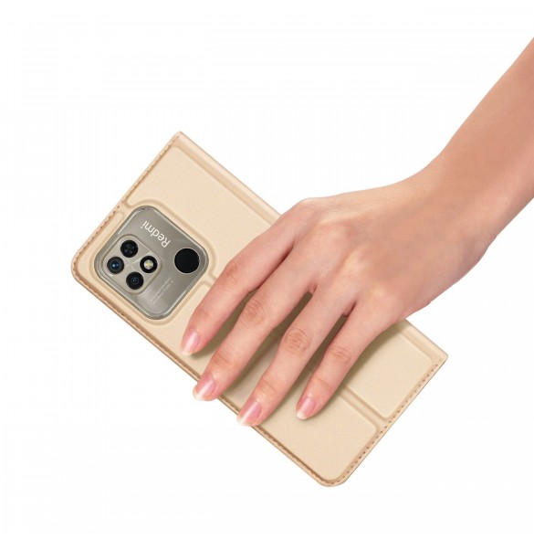Dux Ducis Skin Pro Flip Fodral Xiaomi Redmi 10C guld