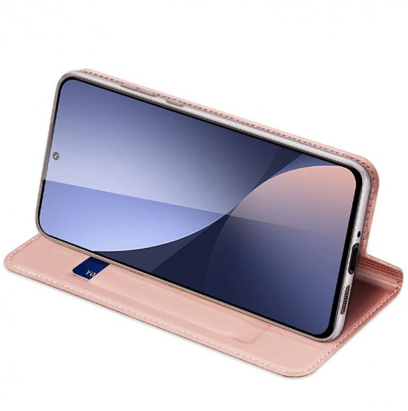 Dux Ducis Skin Pro flipfodral, plånbok och stativ för Xiaomi Poco M6 Pro / Redmi 12/12R - rosa
