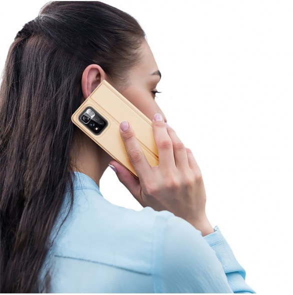 Dux Ducis Skin Pro hölsterfodral Cover Flip Poco M4 Pro 5G guld