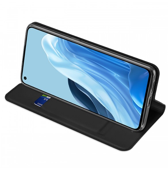 Dux Ducis Skin Pro hölsterfodral med flik Oppo Reno7 Pro 5G svart