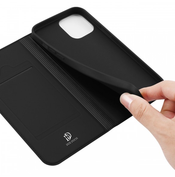 Dux Ducis Skin Pro hölsterfodral med flip iPhone 13/14 svart