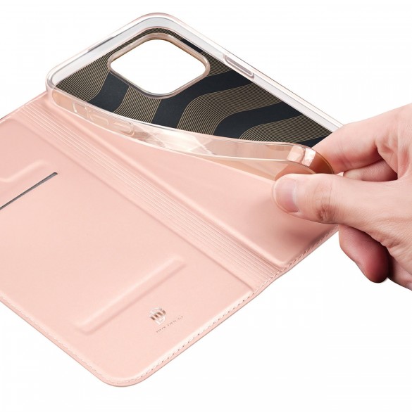 Dux Ducis Skin Pro hölster skal flip skal för iPhone 14 Pro Max rosa