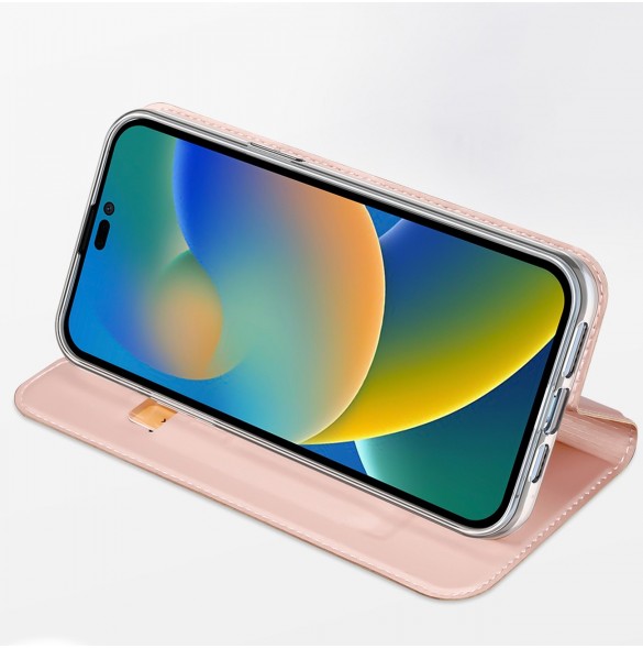 Dux Ducis Skin Pro hölster skal flip skal för iPhone 14 Pro Max rosa