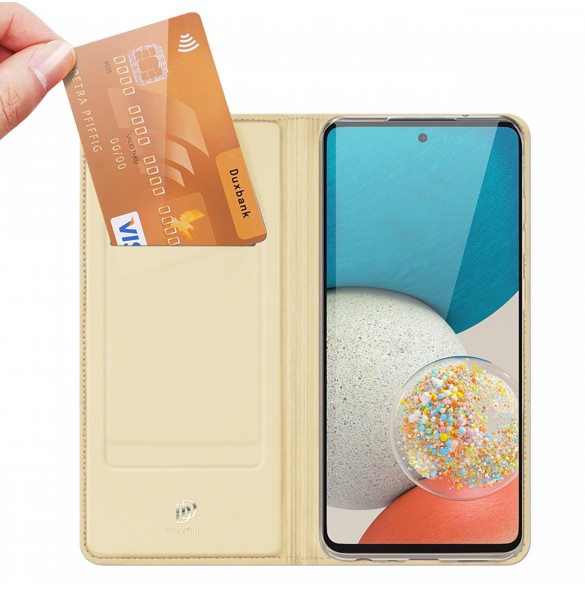 Dux Ducis Skin Pro Hölster Cover Flip Cover för Samsung Galaxy A73 guld