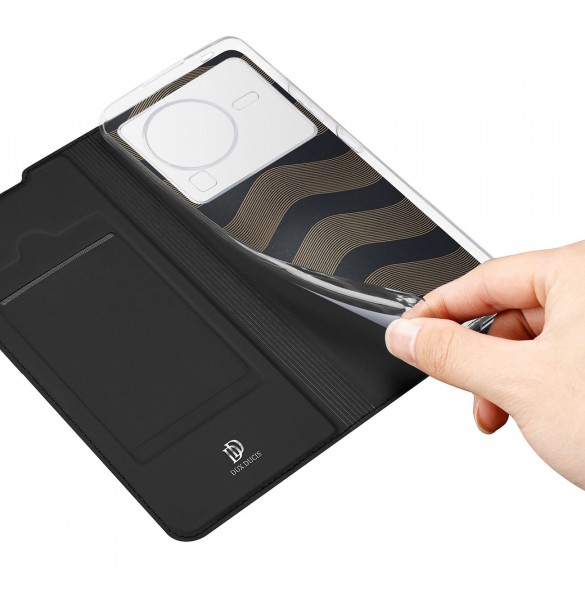 Dux Ducis Skin Pro hölsterskydd flip-skydd för Vivo X80 Pro svart