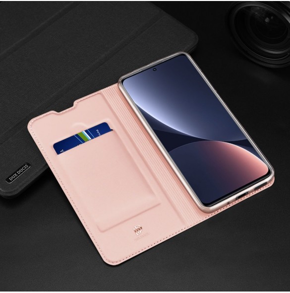 Dux Ducis Skin Pro Hölster Cover Flip Cover för Xiaomi 12 Pro rosa