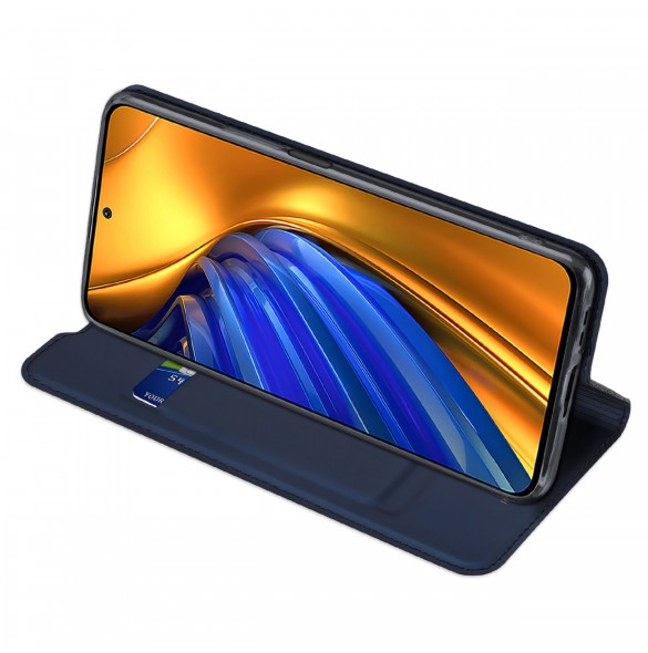 Dux Ducis Skin Pro Hölster Cover Flip Cover för Xiaomi Poco F4 5G blå
