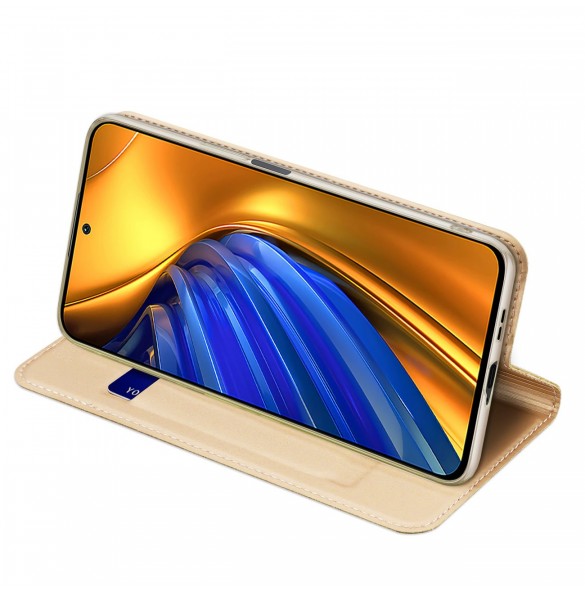 Dux Ducis Skin Pro Hölster Cover Flip Cover för Xiaomi Poco F4 5G guld
