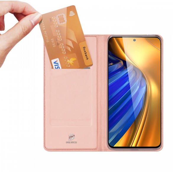 Dux Ducis Skin Pro Hölster Cover Flip Cover för Xiaomi Poco F4 5G rosa