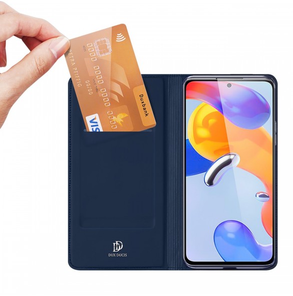 Dux Ducis Skin Pro hölsterskydd Flip Cover för Xiaomi Redmi Note 11 Pro 5G / 11 Pro blå