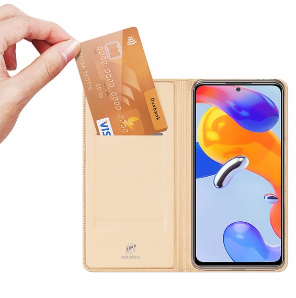 Dux Ducis Skin Pro hölsterskydd Flip Cover för Xiaomi Redmi Note 11 Pro 5G / 11 Pro guld