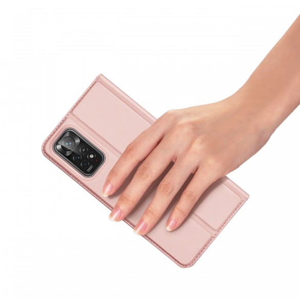 Dux Ducis Skin Pro hölsterskydd Flip Cover för Xiaomi Redmi Note 11 Pro 5G / 11 Pro rosa