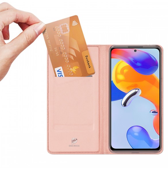 Dux Ducis Skin Pro hölsterskydd Flip Cover för Xiaomi Redmi Note 11 Pro 5G / 11 Pro rosa