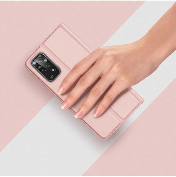 Dux Ducis Skin Pro hölsterskydd Flip Cover för Xiaomi Redmi Note 11 Pro 5G / 11 Pro rosa