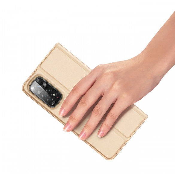 Dux Ducis Skin Pro hölsterskydd Flip Cover för Xiaomi Redmi Note 11S / Note 11 guld