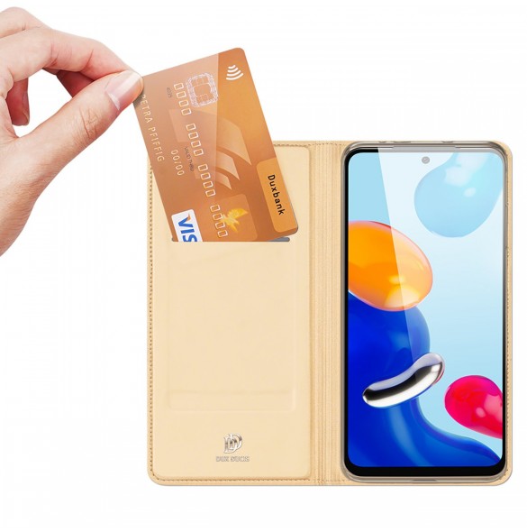 Dux Ducis Skin Pro hölsterskydd Flip Cover för Xiaomi Redmi Note 11S / Note 11 guld