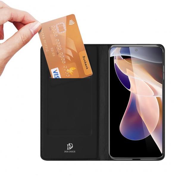 Dux Ducis Skin Pro hölsteröverdrag Flip Poco M4 Pro 5G svart