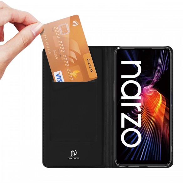 Dux Ducis Skin Pro hölsteröverdrag med flik Realme Narzo 50A svart