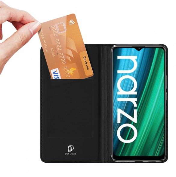 Dux Ducis Skin Pro hölsteröverdrag med flik Realme Narzo 50A svart