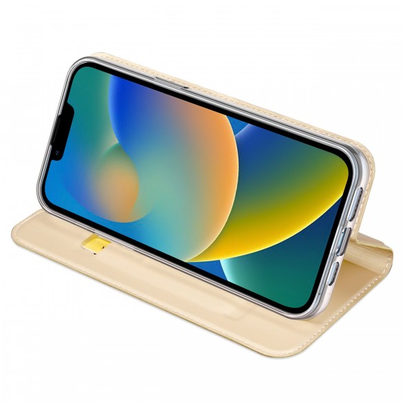 Dux Ducis Skin Pro Holster Flip Cover för iPhone 14 Plus guld