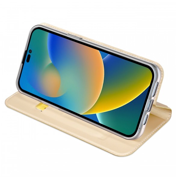 Dux Ducis Skin Pro Hölster Flip Cover för iPhone 14 Pro guld