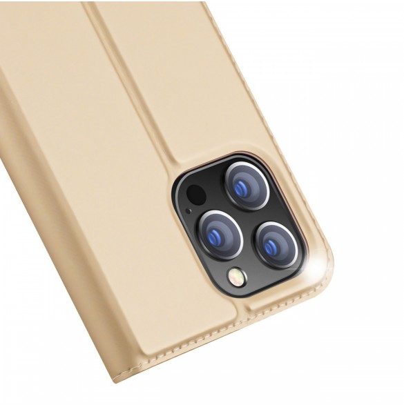 Dux Ducis Skin Pro Holster Flip Cover för iPhone 14 Pro Max guld