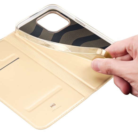 Dux Ducis Skin Pro Holster Flip Cover för iPhone 14 Pro Max guld