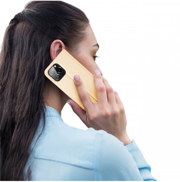 Dux Ducis Skin Pro Holster Flip Cover för iPhone 14 Pro Max guld