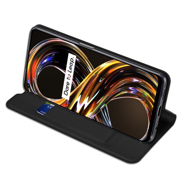 Dux Ducis Skin Pro hölsterfodral med flik Realme 8i svart