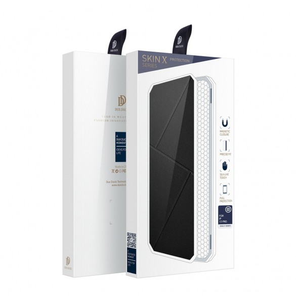 DUX DUCIS Skin X Bokhylla typ fodral för iPhone 13 Pro svart