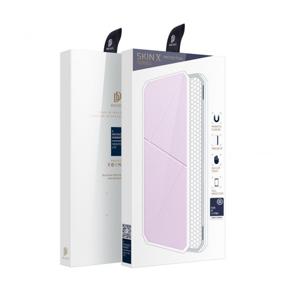 DUX DUCIS Skin X Bokhylla typ fodral för iPhone 13 Pro rosa