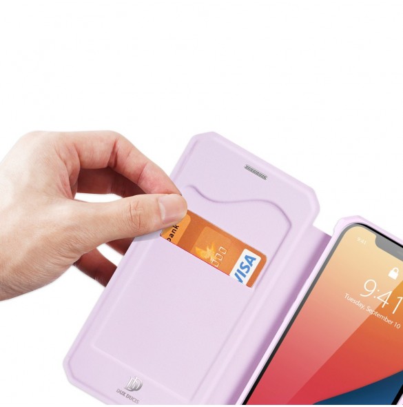 DUX DUCIS Skin X Bokhylla typ fodral för iPhone 13 Pro rosa