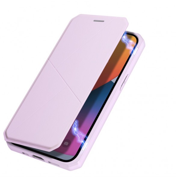 DUX DUCIS Skin X Bokhylla typ fodral för iPhone 13 Pro rosa
