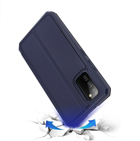 DUX DUCIS Skin X Bokhylla typ fodral för Samsung Galaxy A02s EU blå