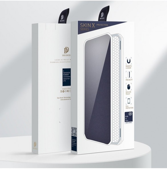 DUX DUCIS Skin X Bokhylla typ fodral för Samsung Galaxy A02s EU blå