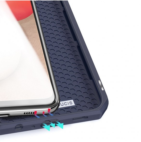 DUX DUCIS Skin X Bokhylla typ fodral för Samsung Galaxy A02s EU blå