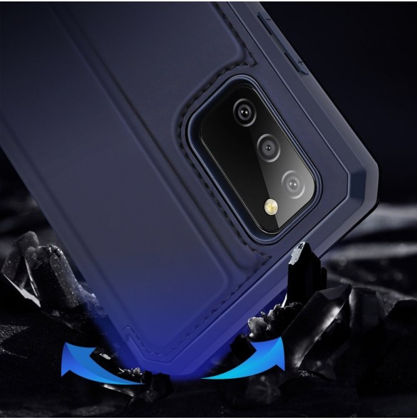 DUX DUCIS Skin X Bokhylla typ fodral för Samsung Galaxy A02s EU blå