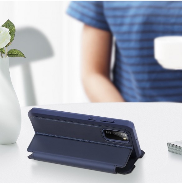 DUX DUCIS Skin X Bokhylla typ fodral för Samsung Galaxy A02s EU blå