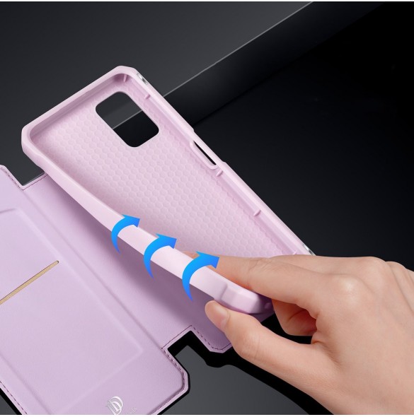 DUX DUCIS Skin X Bokhylla typ fodral för Samsung Galaxy A03s rosa